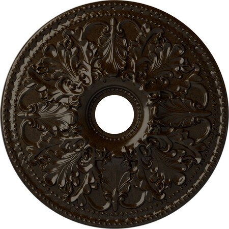 Ekena Millwork Ashley Ceiling Medallion (Fits Canopies up to 4 3/4"), 23 7/8"OD x 4"ID x 2 1/8"P, Bronze CM23ASBZS